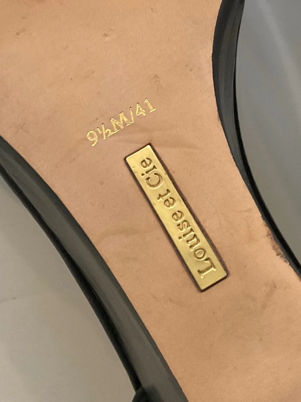 LOUISE ET CIE Punya Wedge Sandal in Black Leather Size 9.5